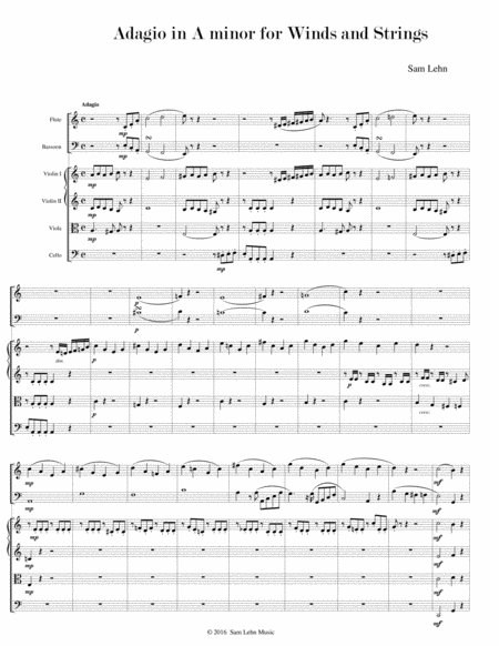 Free Sheet Music Adagio For Winds And Strings