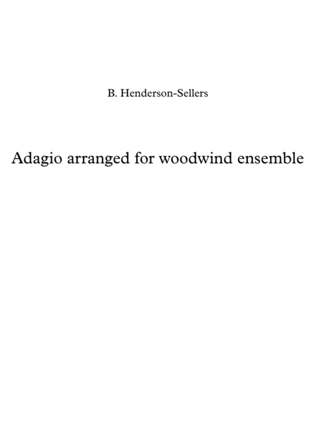 Adagio For Woodwind Ensemble Sheet Music