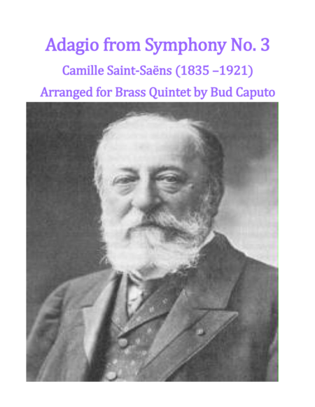 Free Sheet Music Adagio From Sym No 3 Camille Saint Sans For Brass Quintet