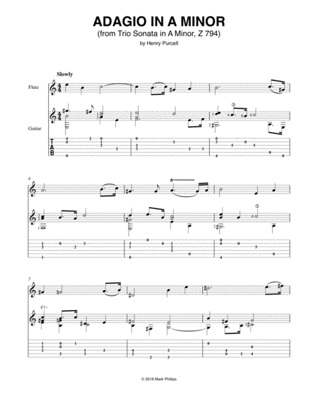 Free Sheet Music Adagio In A Minor From Trio Sonata In A Minor Z 794