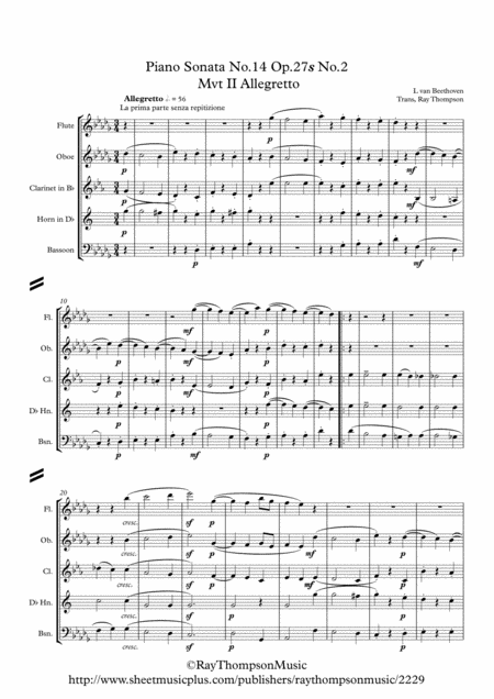 Adagio In B Major Sheet Music