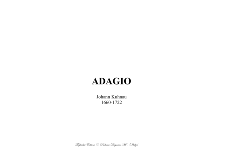 Free Sheet Music Adagio J Kuhnau For Organ 3 Staff