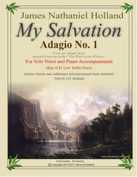 Adagio No 1 My Salvation From An Adagio Suite For Solo Low Treble Voice And Piano Sheet Music