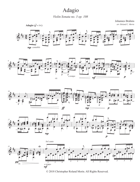 Free Sheet Music Adagio Violin Sonata Op 108