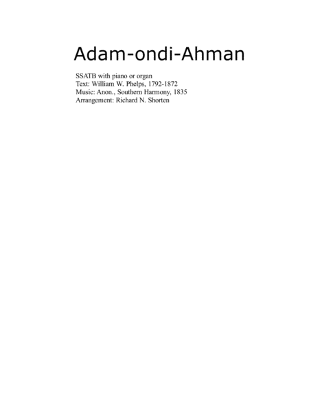 Free Sheet Music Adam Ondi Ahman