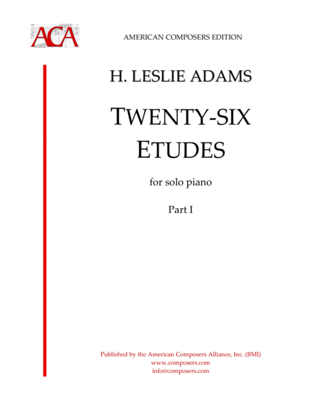 Adams 26 Etudes For Solo Piano Vol 1 Sheet Music