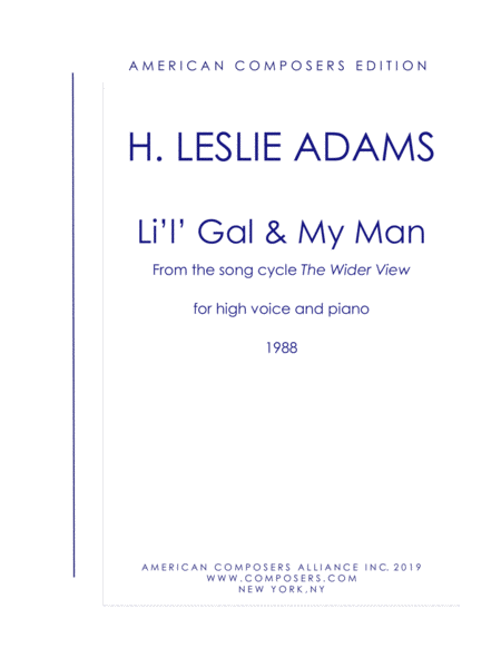 Adams Li L Gal My Man From The Wider View Sheet Music