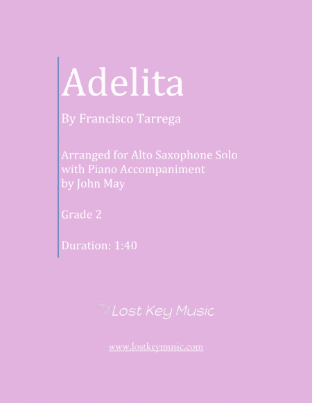 Free Sheet Music Adelita Alto Saxophone Solo