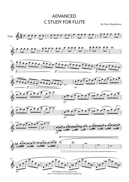 Free Sheet Music Advanced Flute Study In C