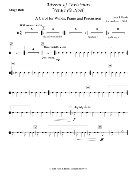 Advent Of Christmas Sleigh Bells Sheet Music