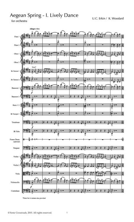 Aegean Spring Full Score Sheet Music