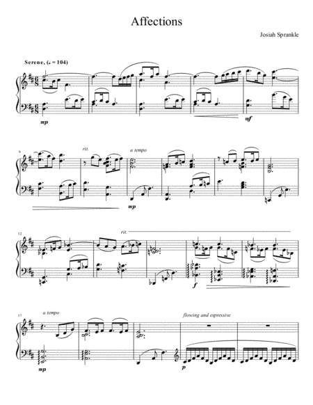 Free Sheet Music Affections