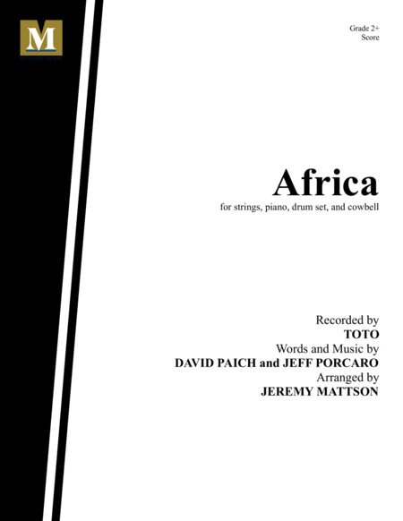 Africa By Toto For String Orchestra Sheet Music