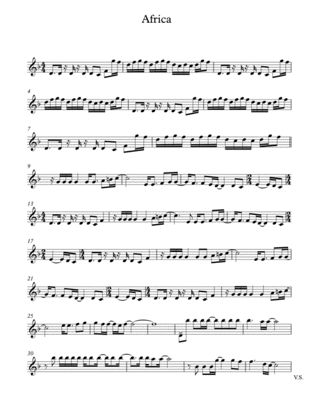 Free Sheet Music Africa By Toto With Partitura V1 V2 Vla Clo