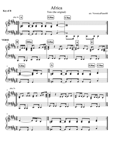 Africa By Toto Sheet Music