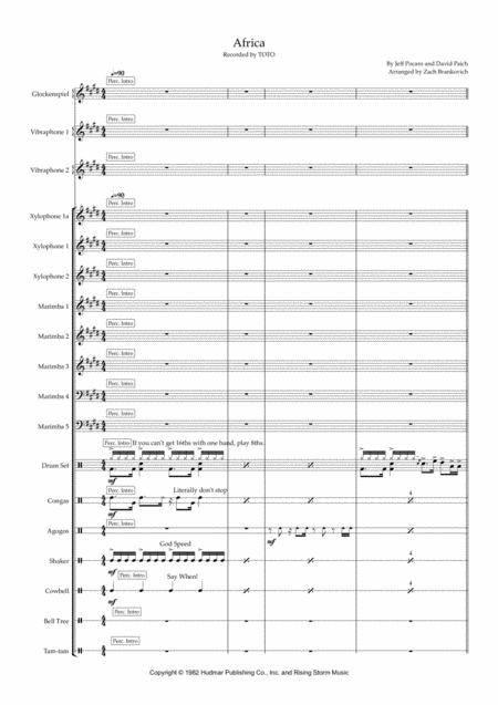 Free Sheet Music Africa For Percussion Ensemble