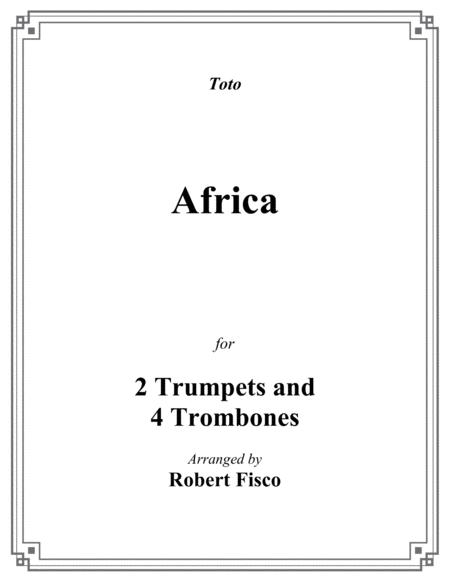 Free Sheet Music Africa Toto For Brass Sextet 2 Trumpets 3 Tenor Trombones 1 Bass Trombone