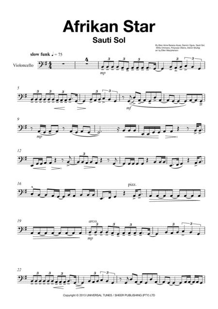 Afrikan Star For Cello Solo Sheet Music