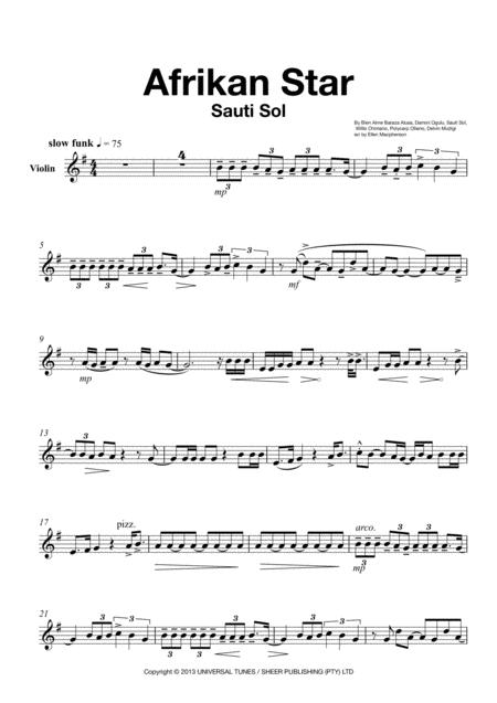 Afrikan Star For Violin Solo Sheet Music