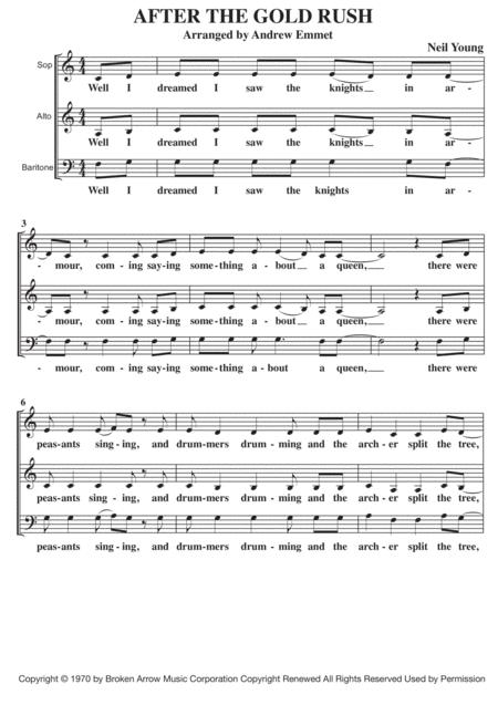 After The Gold Rush A Cappella Sab Sheet Music