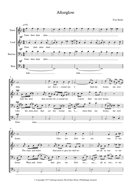 Free Sheet Music Afterglow