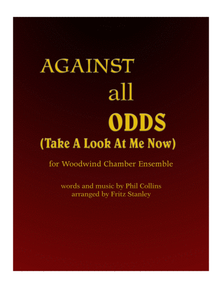 Free Sheet Music Against All Odds Take A Look At Me Now Woodwind Chamber Ensemble