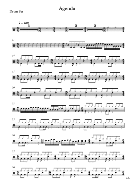 Agenda Drum Part Sheet Music