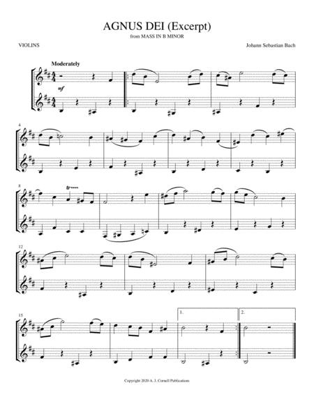 Free Sheet Music Agnus Dei From Mass In B Minor