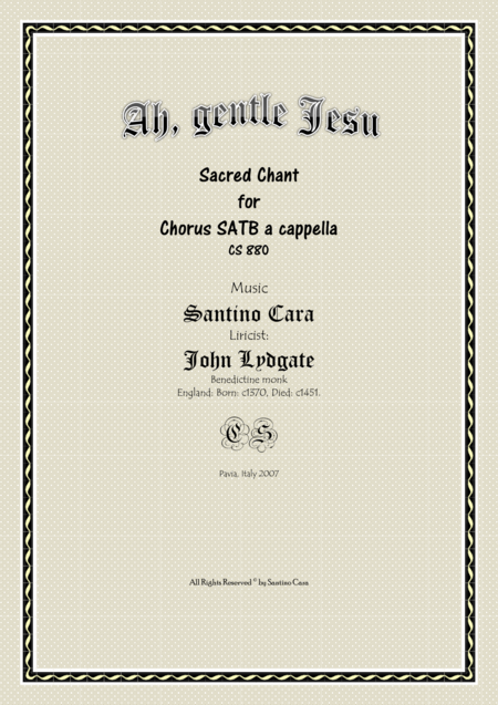 Ah Gentle Jesu Satb Choir A Cappella Sheet Music