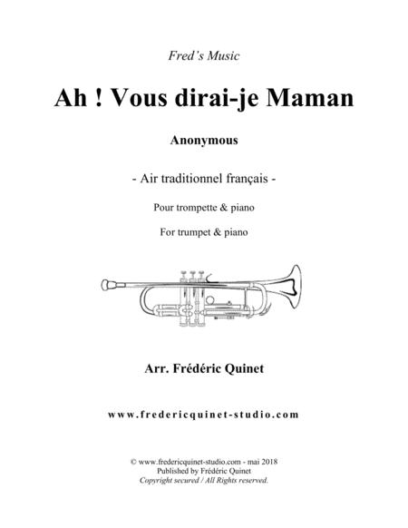 Free Sheet Music Ah Vous Dirai Je Maman For Trumpet Piano