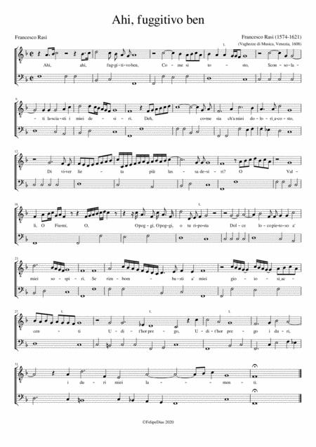 Ahi Fuggitivo Ben F Major Sheet Music