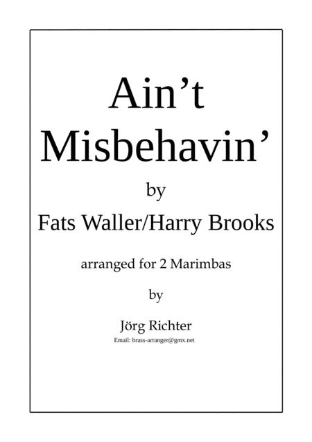 Aint Misbehavin For 2 Marimbas Sheet Music