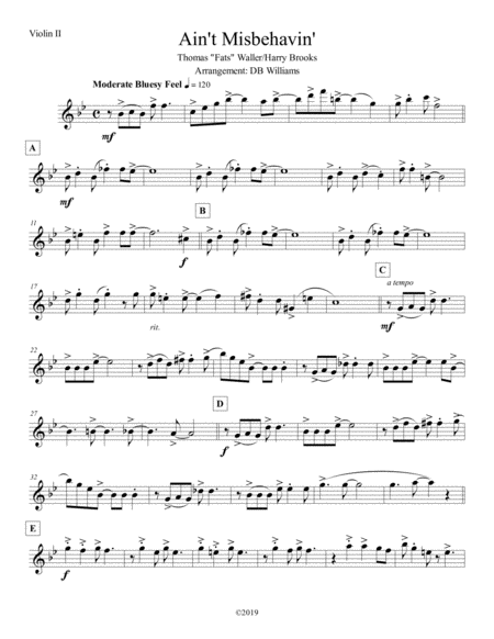 Aint Misbehavin Violin 2 Sheet Music