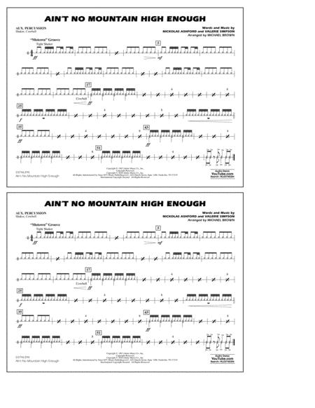 Free Sheet Music Aint No Mountain High Enough Arr Michael Brown Aux Percussion