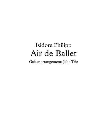 Free Sheet Music Air De Ballet Tab