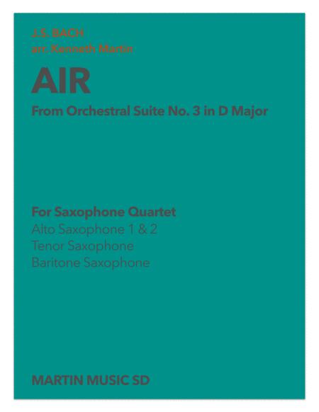 Air From Orchestral Suite No 3 In D Major Js Bach Saxophone Quartet Sheet Music