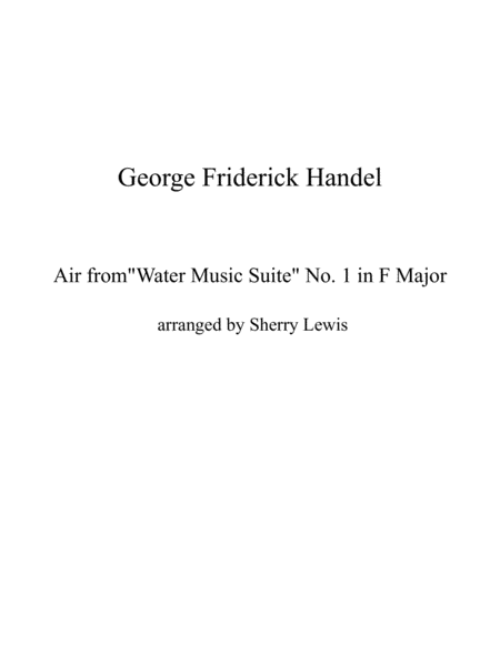 Free Sheet Music Air From Water Music String Trio For String Trio