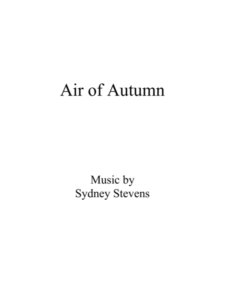 Free Sheet Music Air Of Autumn