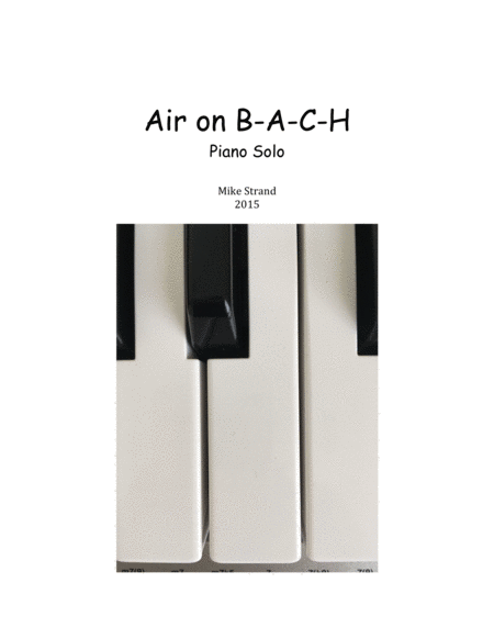 Free Sheet Music Air On B A C H