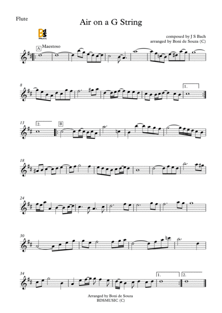 Free Sheet Music Air On G String Js Bach