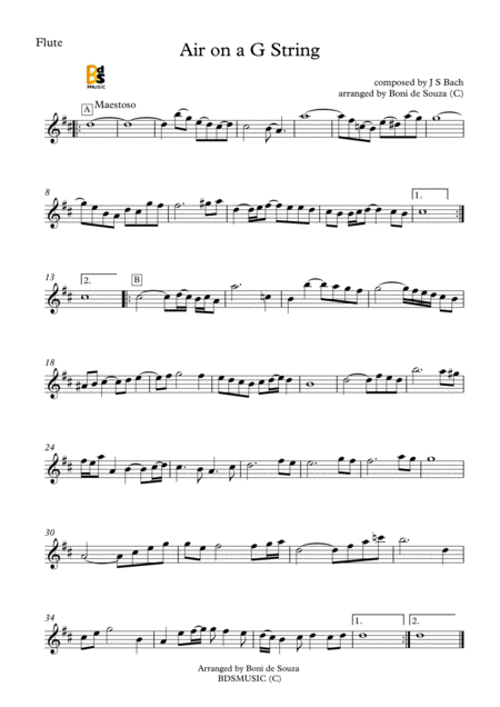 Air On G String Js Bach Sheet Music