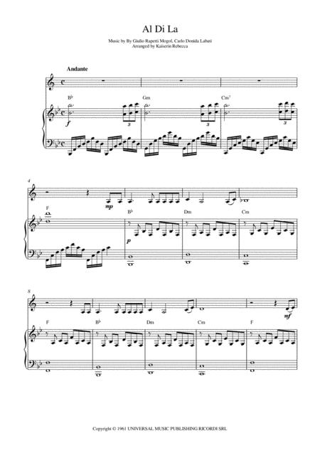 Free Sheet Music Al Di La Horn In F Solo And Piano Accompaniment