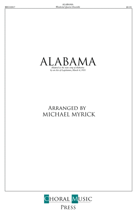 Alabama State Song Woodwind Ensemble Sheet Music