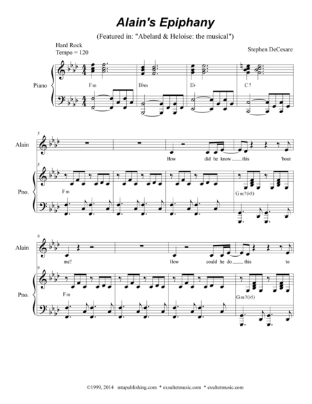 Free Sheet Music Alains Epiphany