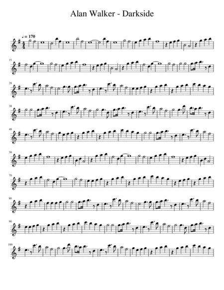 Free Sheet Music Alan Walker Darkside