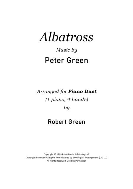 Free Sheet Music Albatross Piano Duet 4 Hands 1 Piano