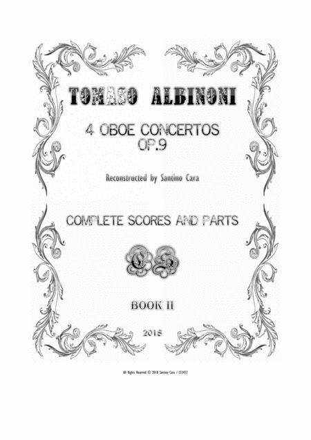 Albinoni Four Oboe Concertos Op 9 For Oboe Strings And Cembalo Scores And Parts Sheet Music