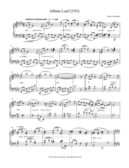 Free Sheet Music Album Leaf 1