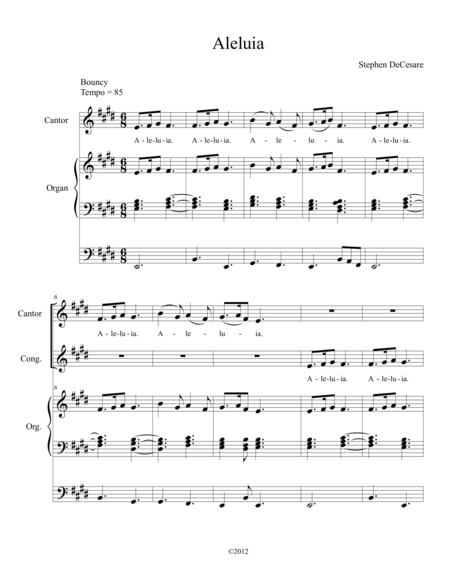 Aleluia From Mass Of Our Lady Of Fatima Sheet Music