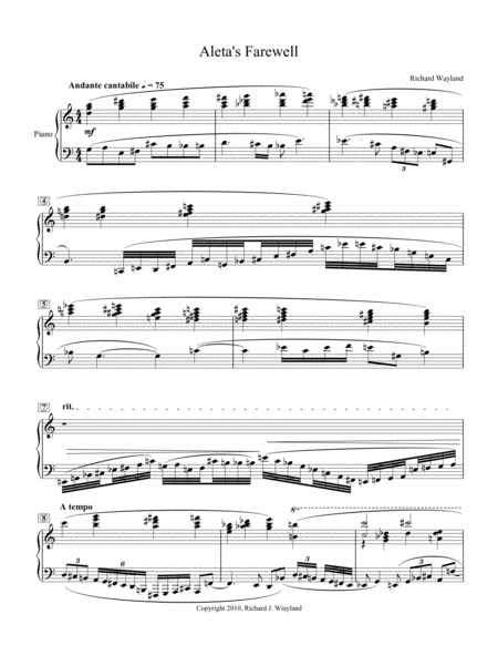 Aletas Farewell Sheet Music